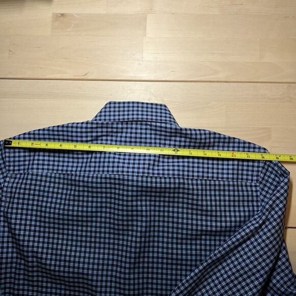 ETON Blue Dress Shirt Contemporary Fit Mens Size Large 42 16.5 Blue Checked - Picture 6 of 7